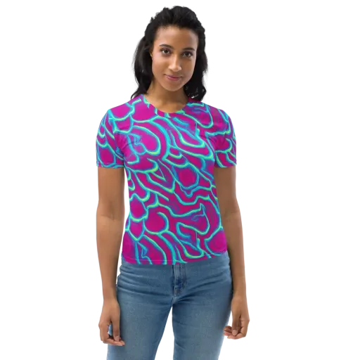 Neon Flux on a Women's Crew Neck T-Shirt
