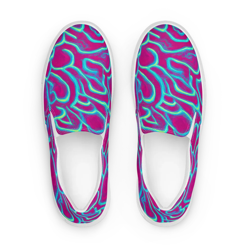 Neon Flux on Men's Slip-On Canvas Shoes — Front