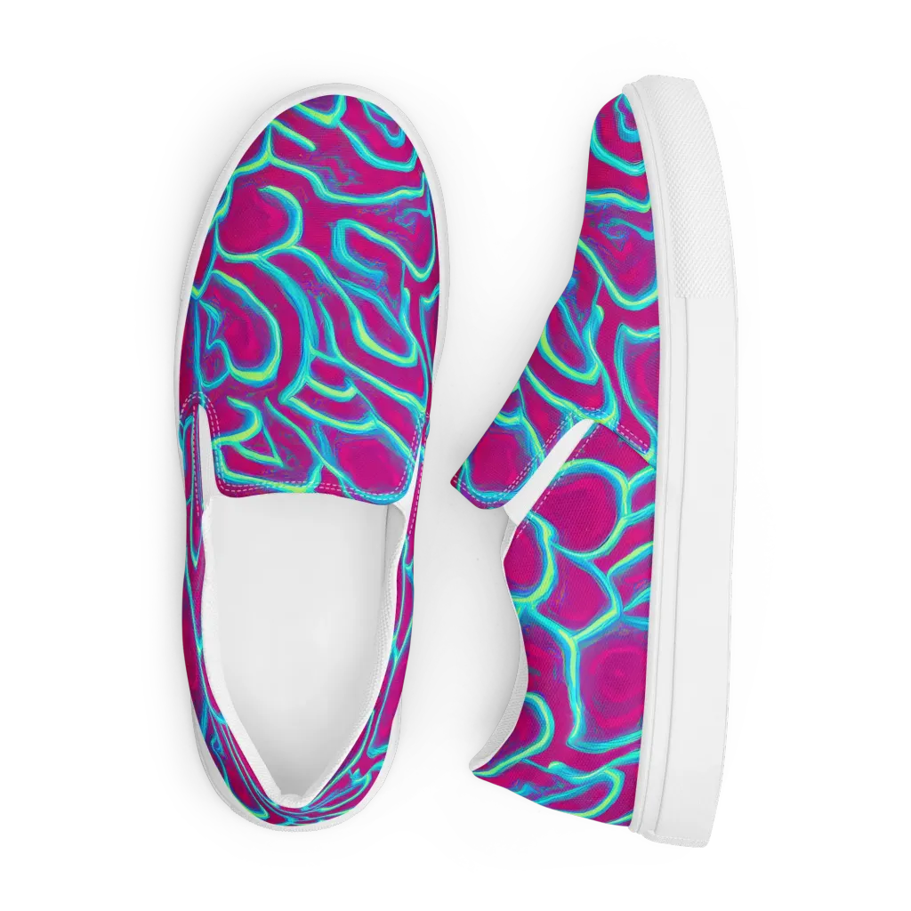 Neon Flux on Men's Slip-On Canvas Shoes — Front
