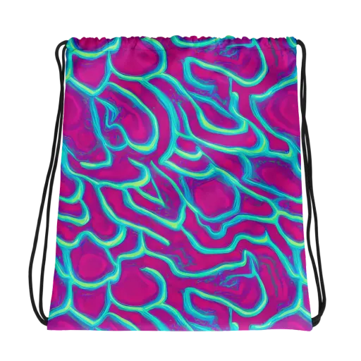 Neon Flux on a Drawstring Bag