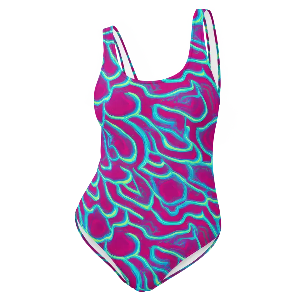 Neon Flux on One-Piece Swimsuit — Front