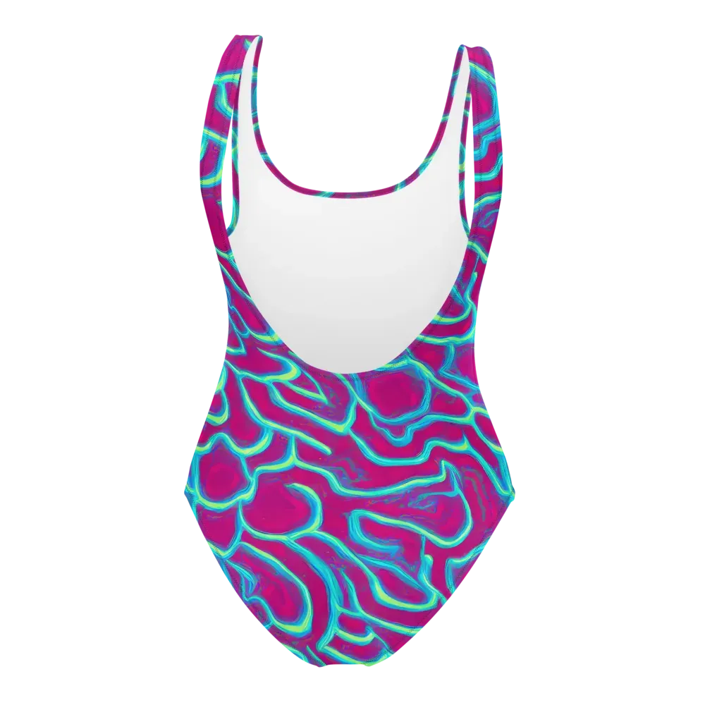 Neon Flux on One-Piece Swimsuit — Back