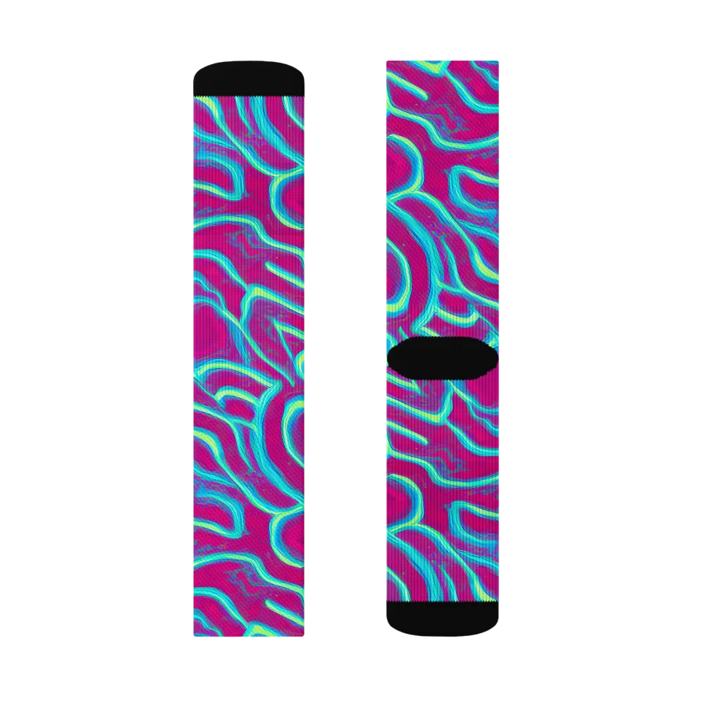 Neon Flux on Socks — Left Sock