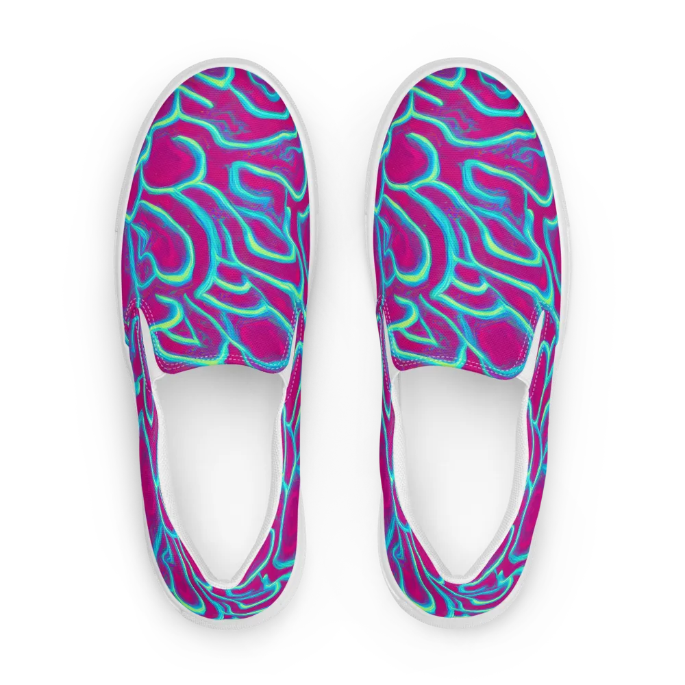 Neon Flux on Women's Slip-On Canvas Shoes — Front