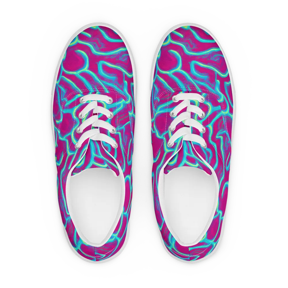 Neon Flux on Men's Lace-Up Canvas Shoes — Front