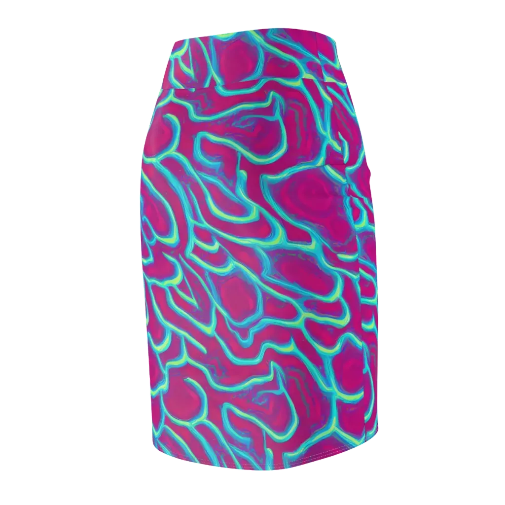 Neon Flux on Pencil Skirt — Back Side