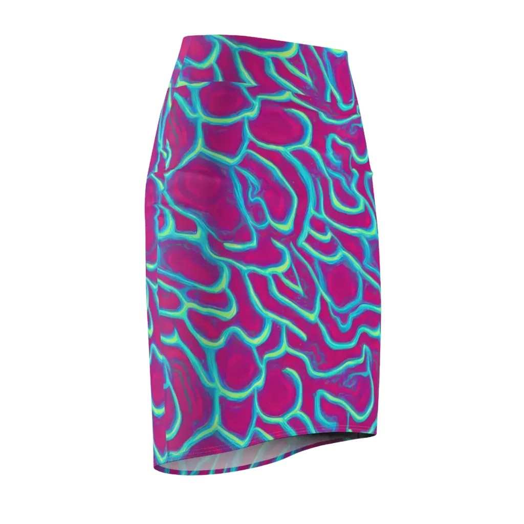 Neon Flux on Pencil Skirt — Front Side