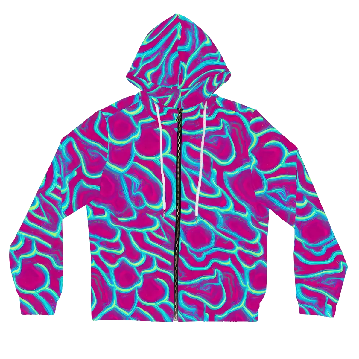 Neon Flux on Women's Full-Zip Hoodie — Front