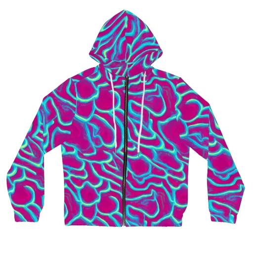 Neon Flux on a Women's Full-Zip Hoodie