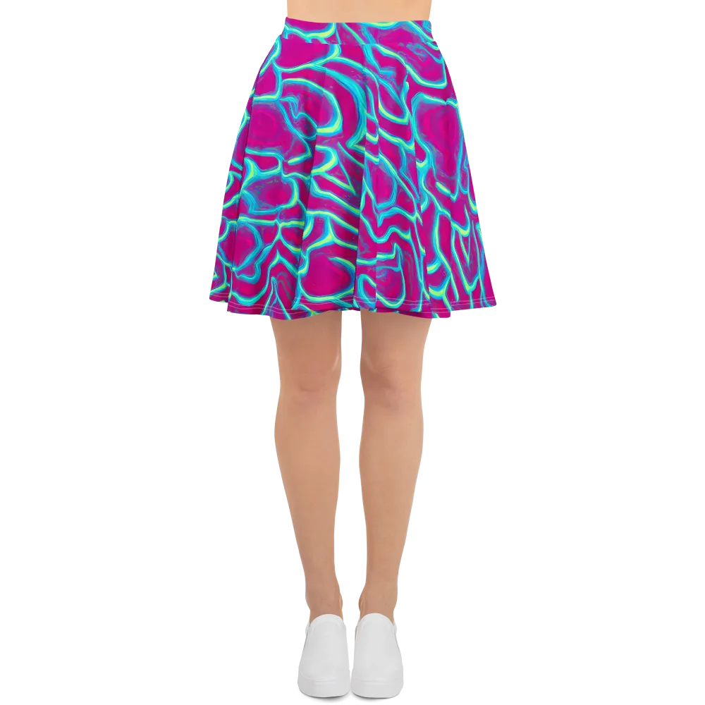 Neon Flux on Skater Skirt — Front