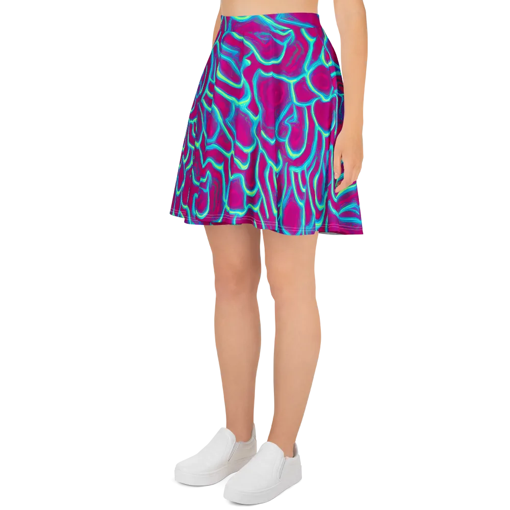 Neon Flux on Skater Skirt — Left