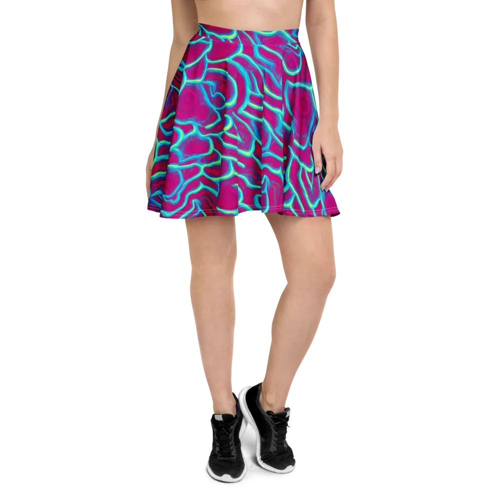 Neon Flux on Skater Skirt — Front