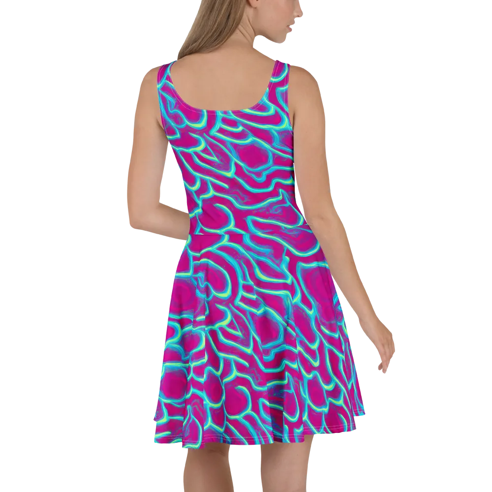 Neon Flux on Skater Dress — Back