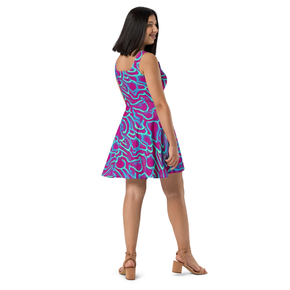 Neon Flux on Skater Dress — Right