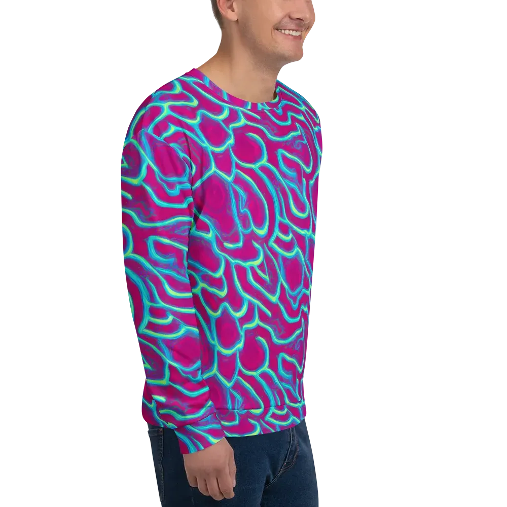 Neon Flux on Sweatshirt — Right Front