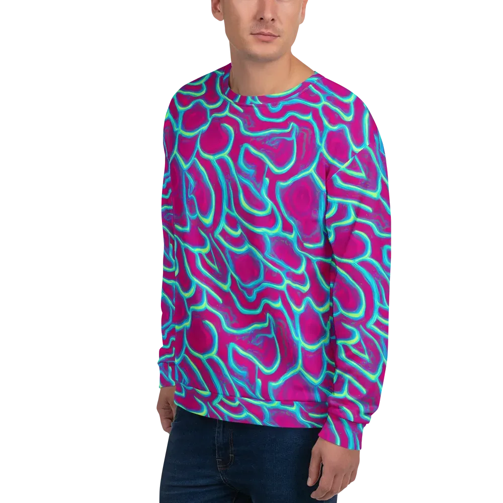 Neon Flux on Sweatshirt — Left Front