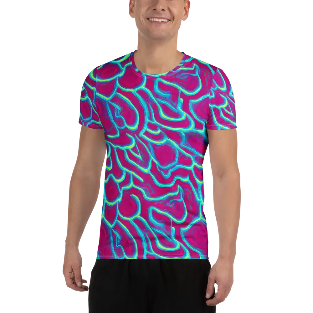 Neon Flux on Men's Athletic T-Shirt — Front