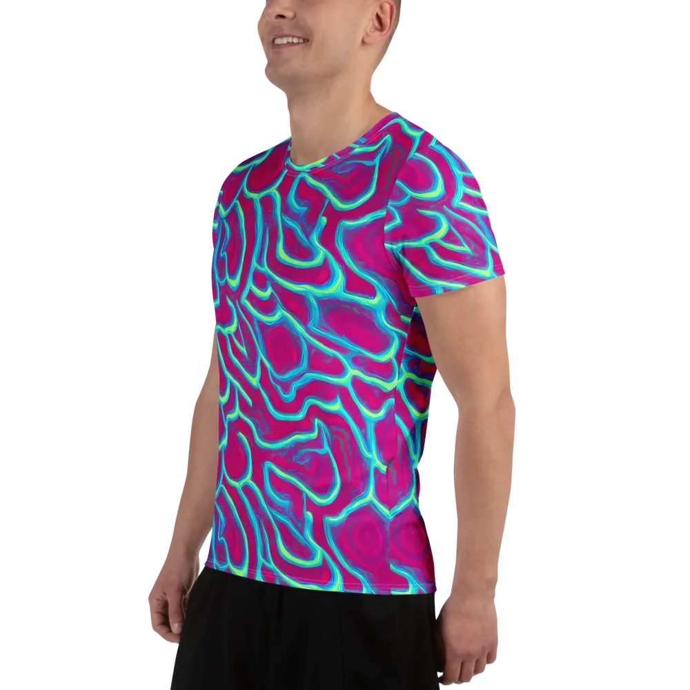 Neon Flux on Men's Athletic T-Shirt — Left