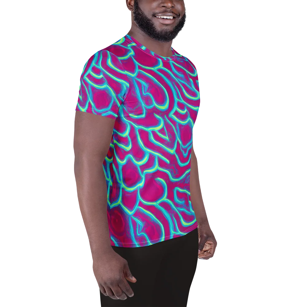 Neon Flux on Men's Athletic T-Shirt — Right