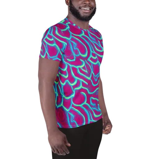 Neon Flux on a Men's Athletic T-Shirt
