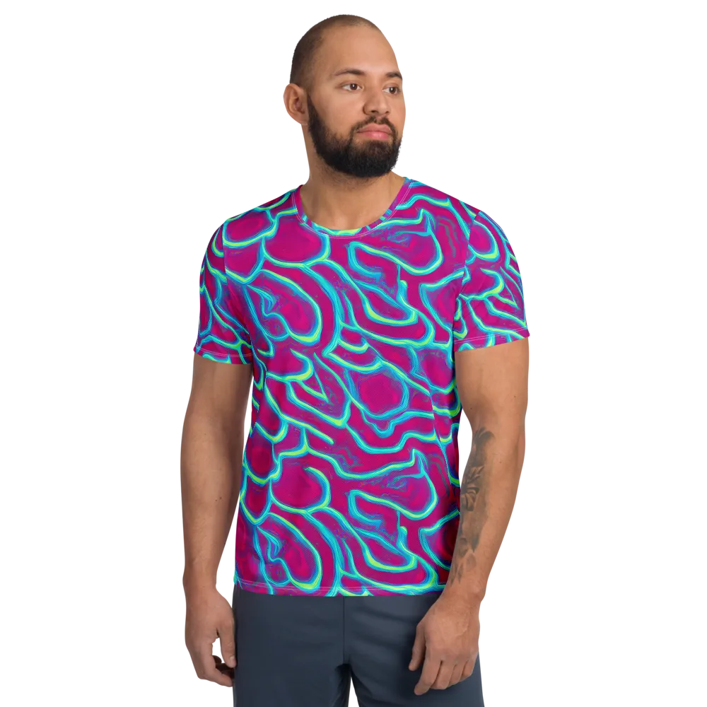 Neon Flux on Men's Athletic T-Shirt — Front