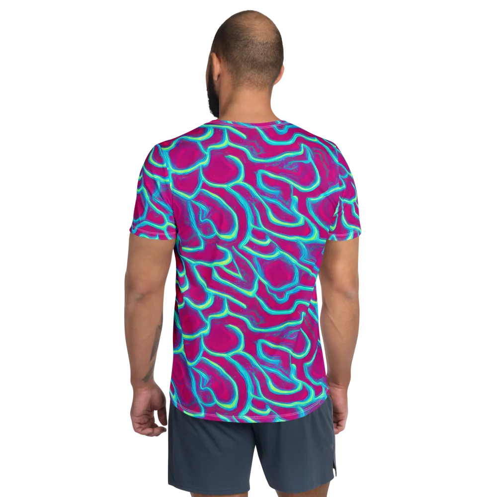 Neon Flux on Men's Athletic T-Shirt — Back