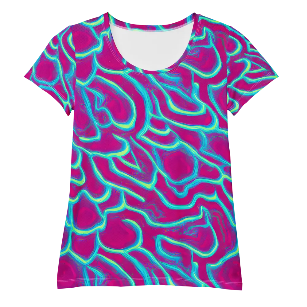 Neon Flux on Women's Athletic T-Shirt — Front