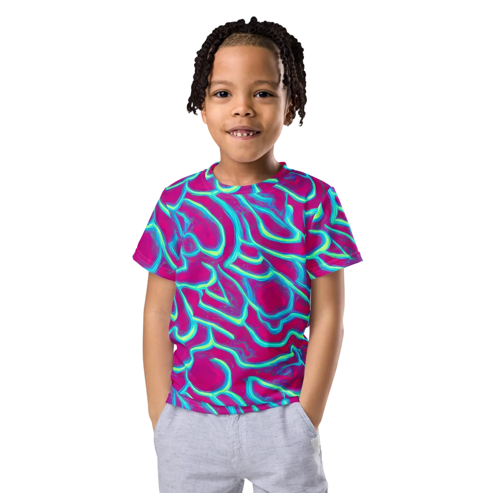 Neon Flux on Kids Crew Neck T-Shirt — Front