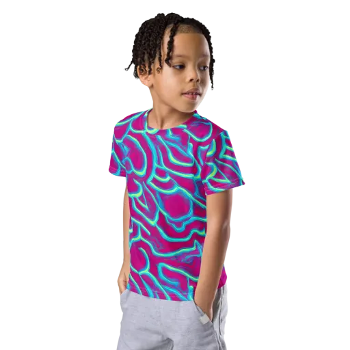Neon Flux on a Kids Crew Neck T-Shirt