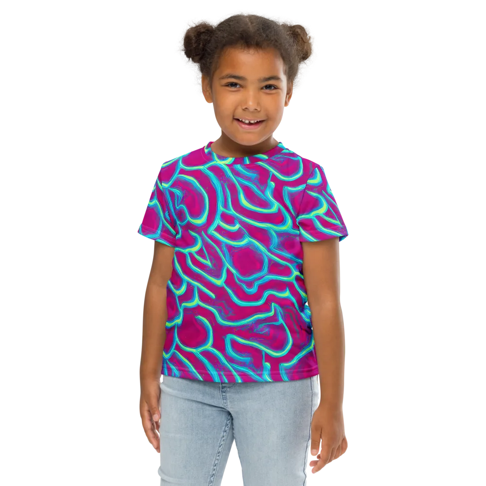 Neon Flux on Kids Crew Neck T-Shirt — Front