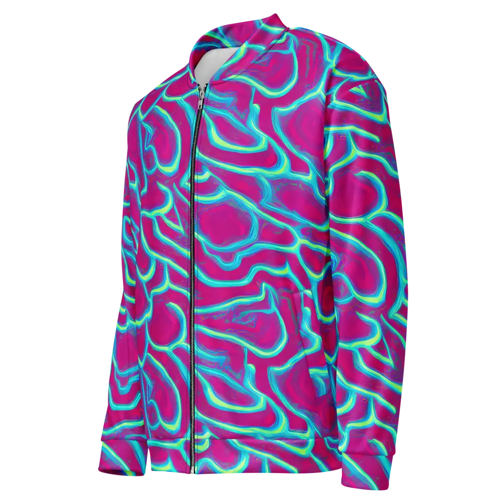 Neon Flux on Bomber Jacket — Left Front