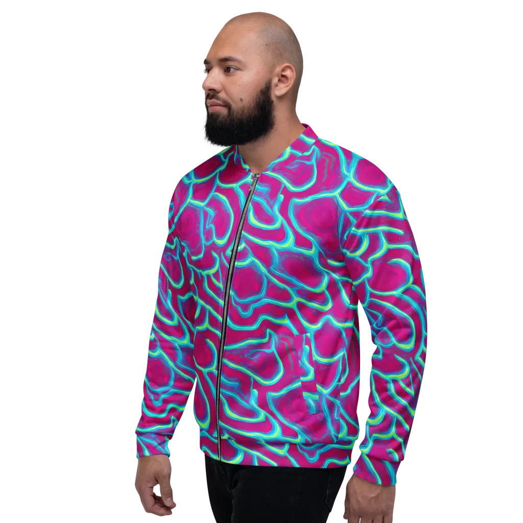 Neon Flux on Bomber Jacket — Left