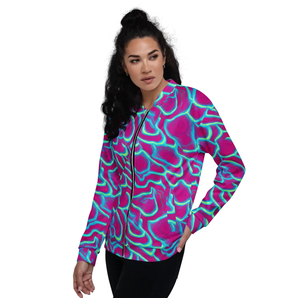 Neon Flux on Bomber Jacket — Left