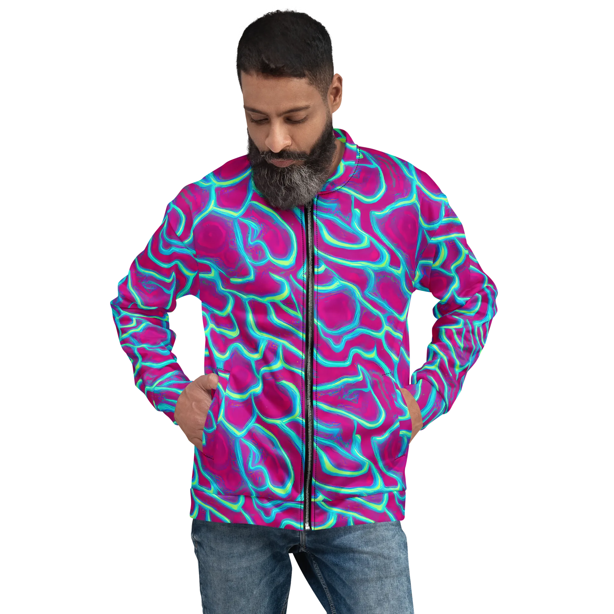Neon Flux on Bomber Jacket — Front