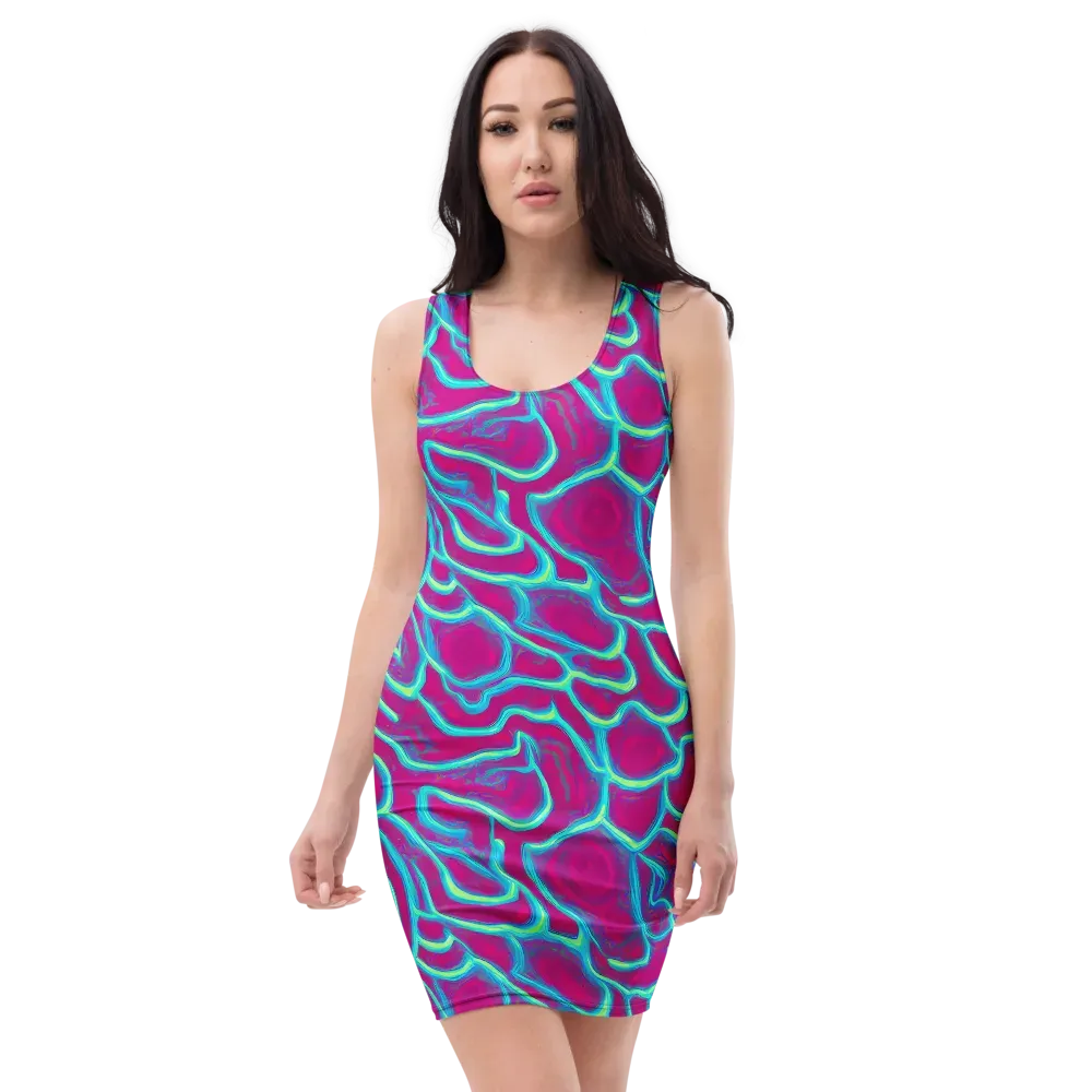 Neon Flux on Bodycon Dress — Front