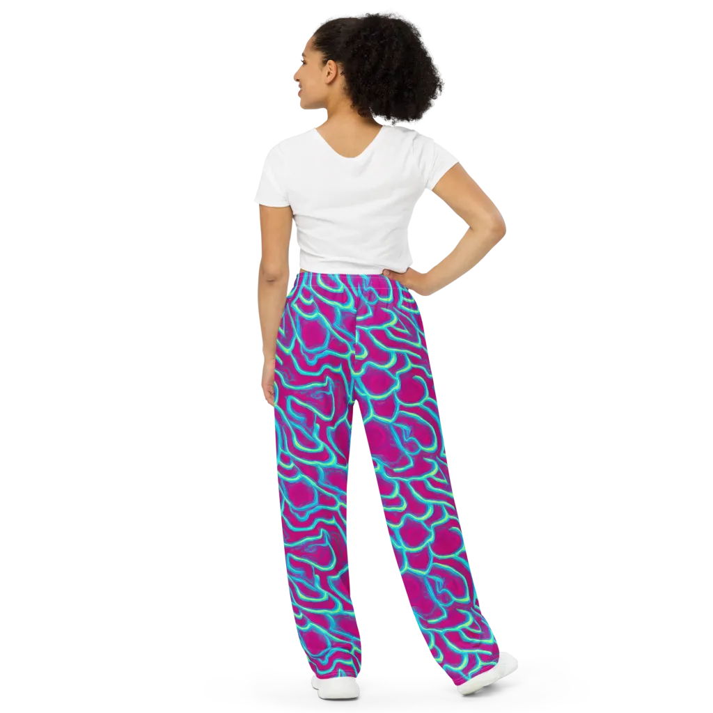 Neon Flux on Wide-Leg Pants — Back