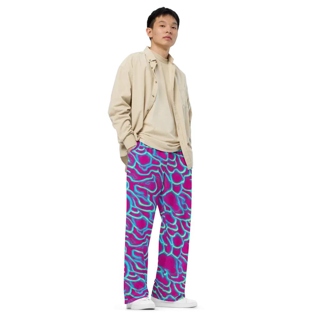Neon Flux on Wide-Leg Pants — Right Front