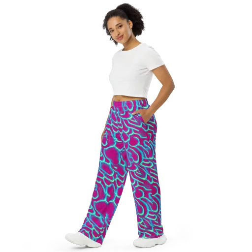 Neon Flux on a Wide-Leg Pants