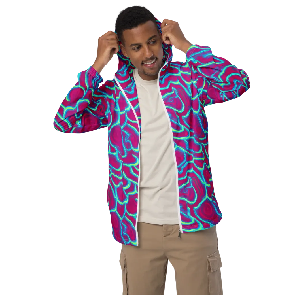 Neon Flux on Men's Windbreaker — Front