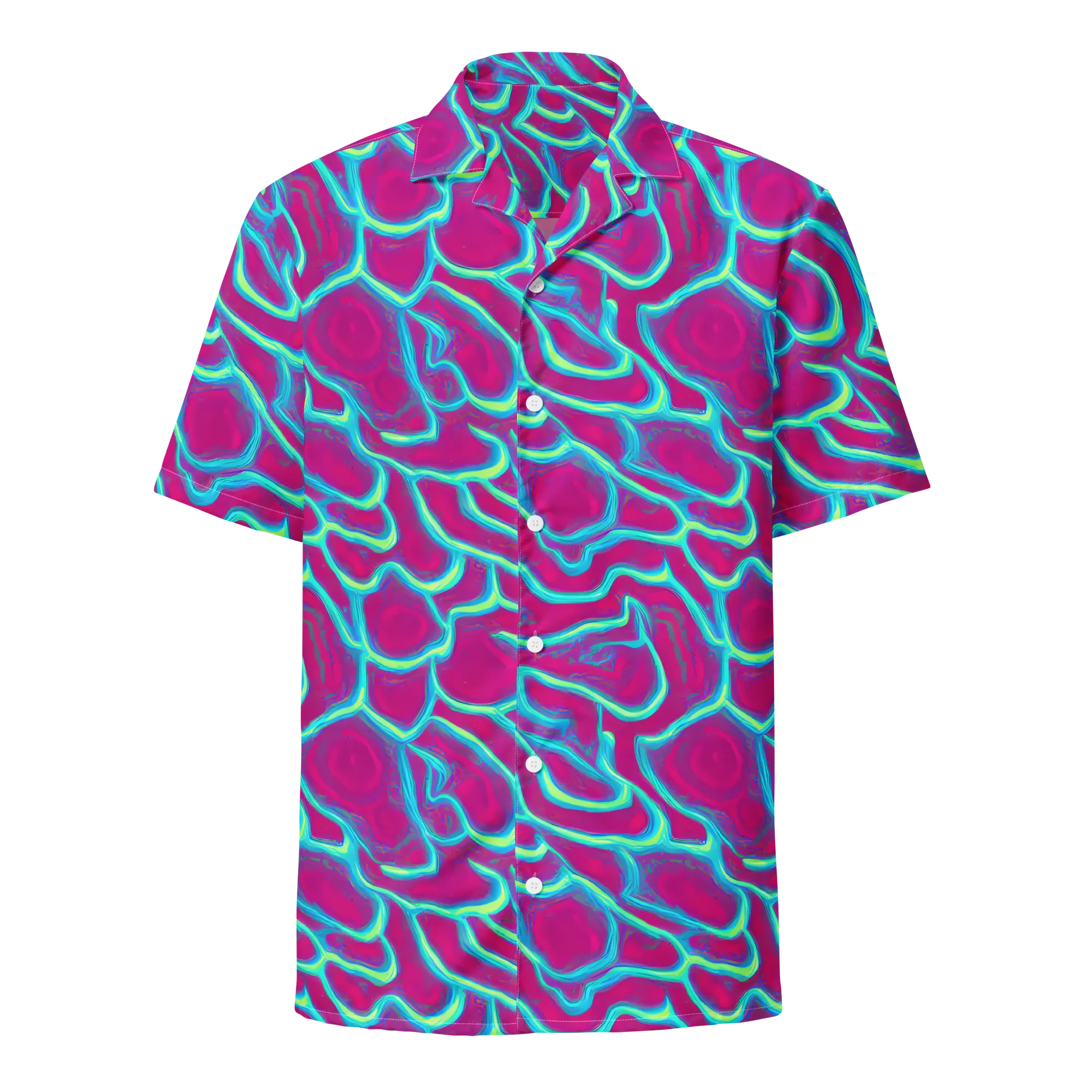 Neon Flux on Button Shirt — Front