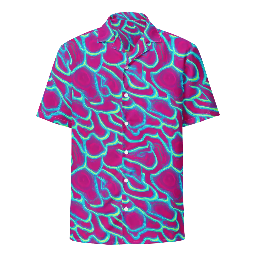 Neon Flux on Button Shirt — Front