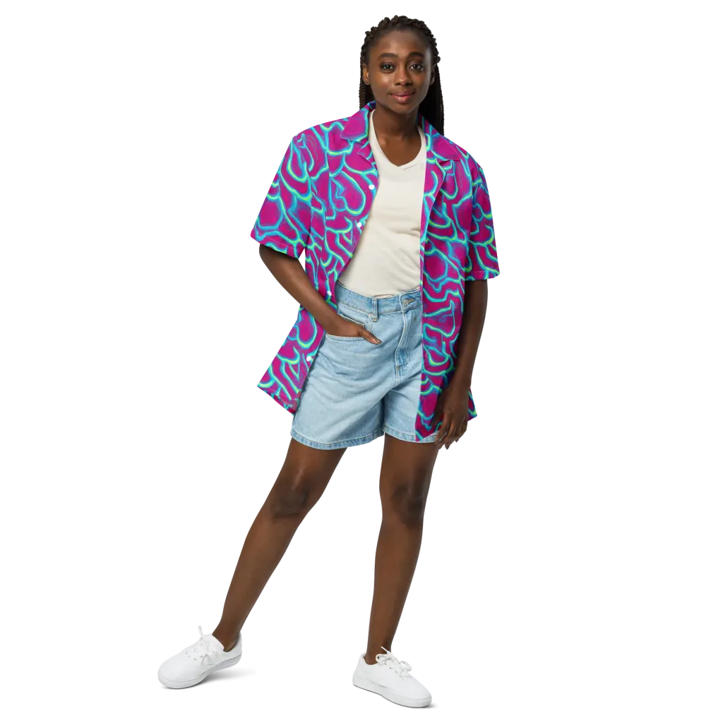 Neon Flux on Button Shirt — Front