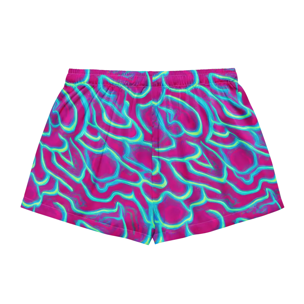 Neon Flux on Women's Pajama Shorts — Back