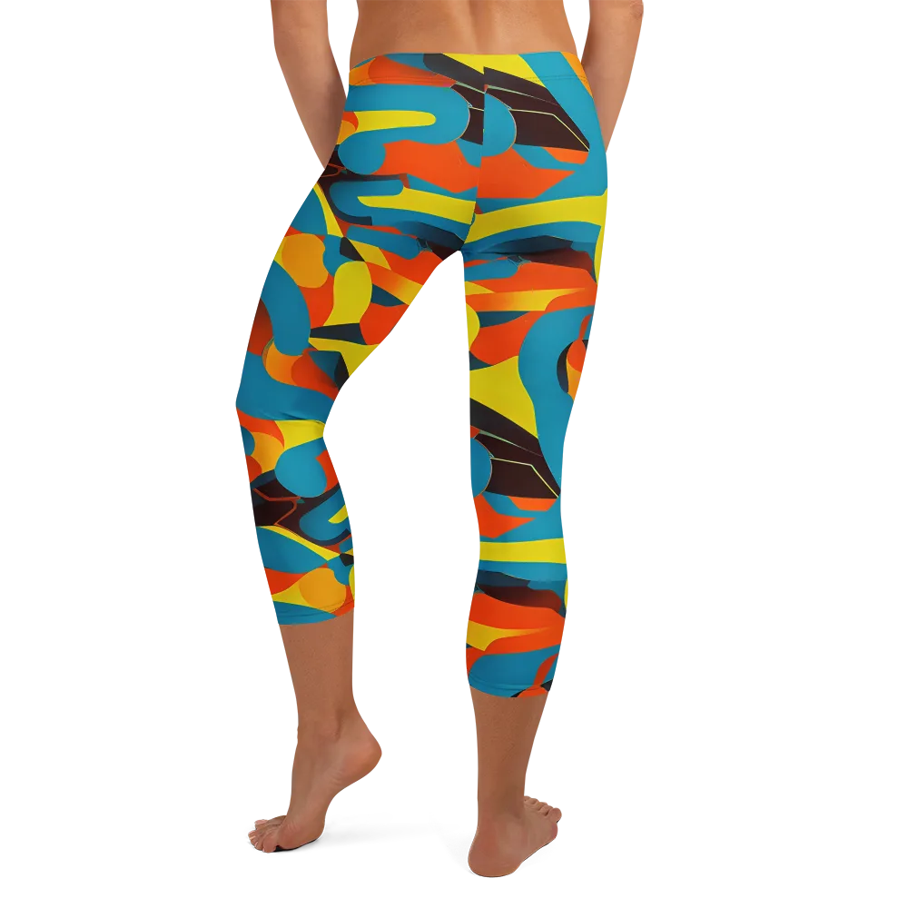 Fragmented Rhapsody on Capri Leggings — Back