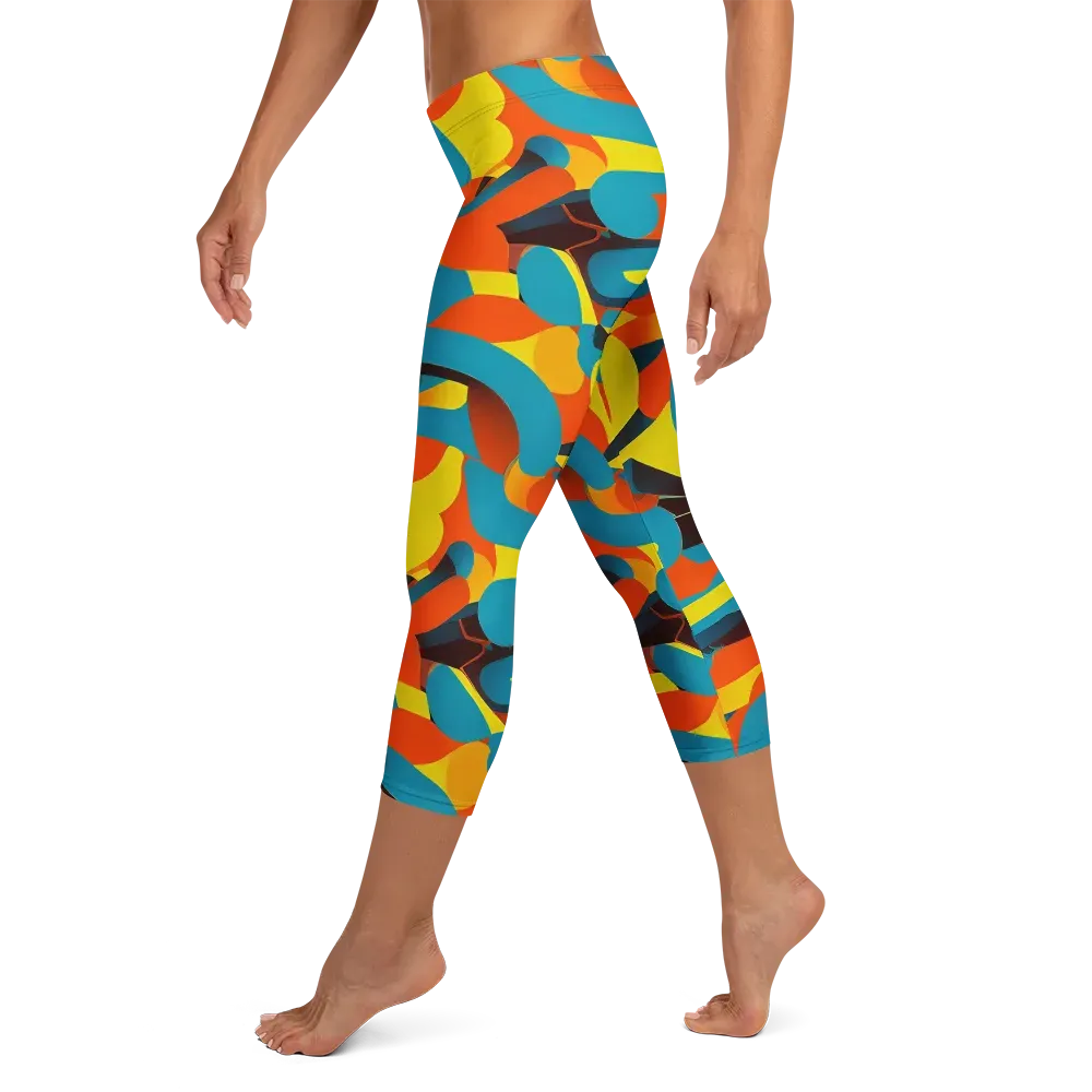 Fragmented Rhapsody on Capri Leggings — Left