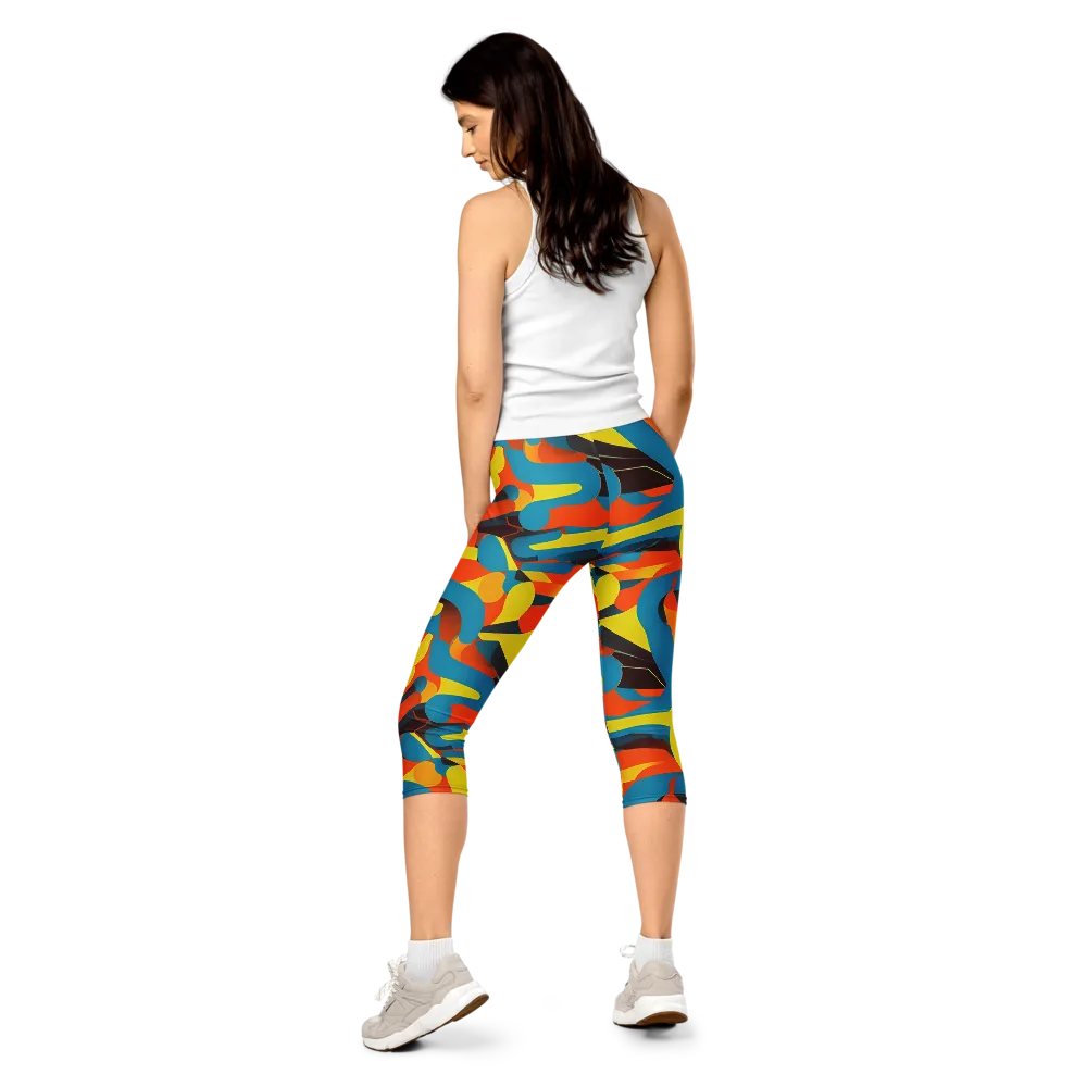Fragmented Rhapsody on Capri Leggings — Back