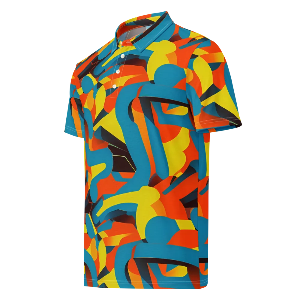 Fragmented Rhapsody on Men's Slim Fit Polo Shirt — Left Front