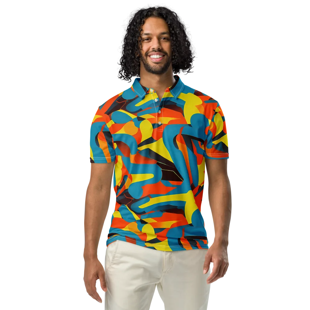 Fragmented Rhapsody on Men's Slim Fit Polo Shirt — Front