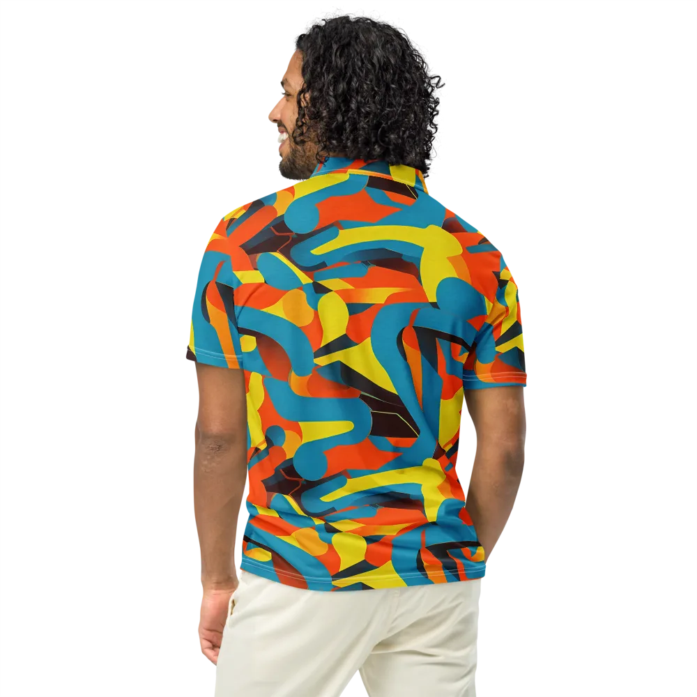 Fragmented Rhapsody on Men's Slim Fit Polo Shirt — Back