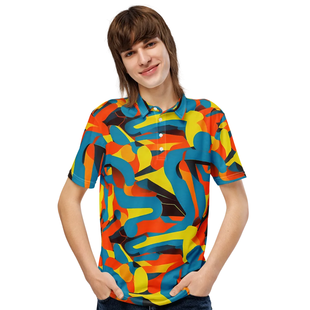 Fragmented Rhapsody on Men's Slim Fit Polo Shirt — Front
